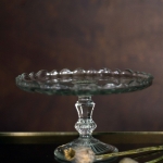 Raižyto stiklo tortinė - Sidabriniai indeliai - ø 23 cm, 13 cm (H)